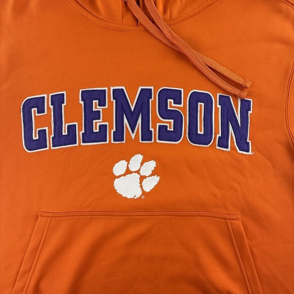 Clemson Tigers Hoodie Sweatshirt Mens Small Orange NCAA Football Pullover Fleece - Picture 4 of 15